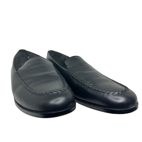 Nordstrom Black Leather Loafers Size 8 - Picture 2 of 6